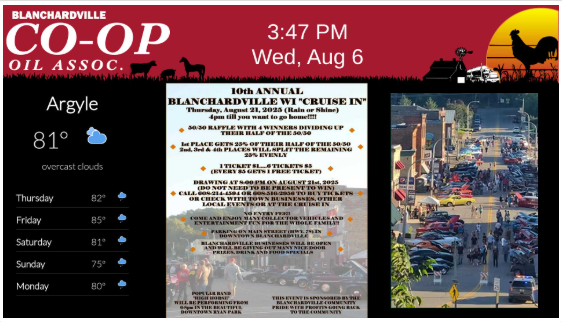 Digital Signage for Blanchardville Co-Op